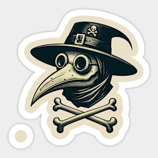 Plague Doctor - Skull and Bones Sticker